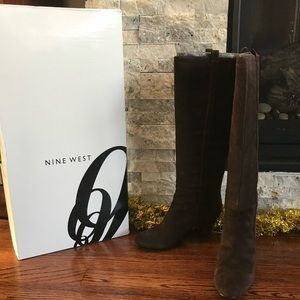 Nine West Brown Suede Tall Boot NEVER WORN!
